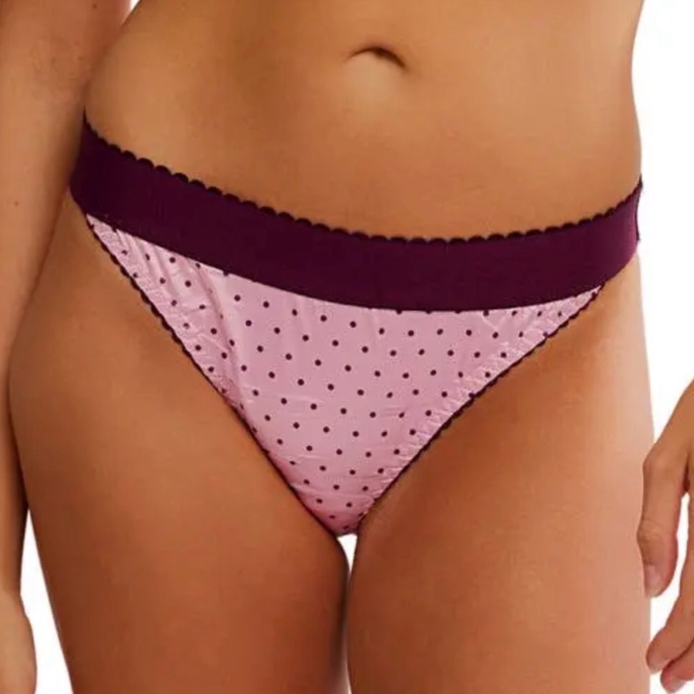 FREE PEOPLE - Printed Viva La Bikini Cut Panty, Pink, XS